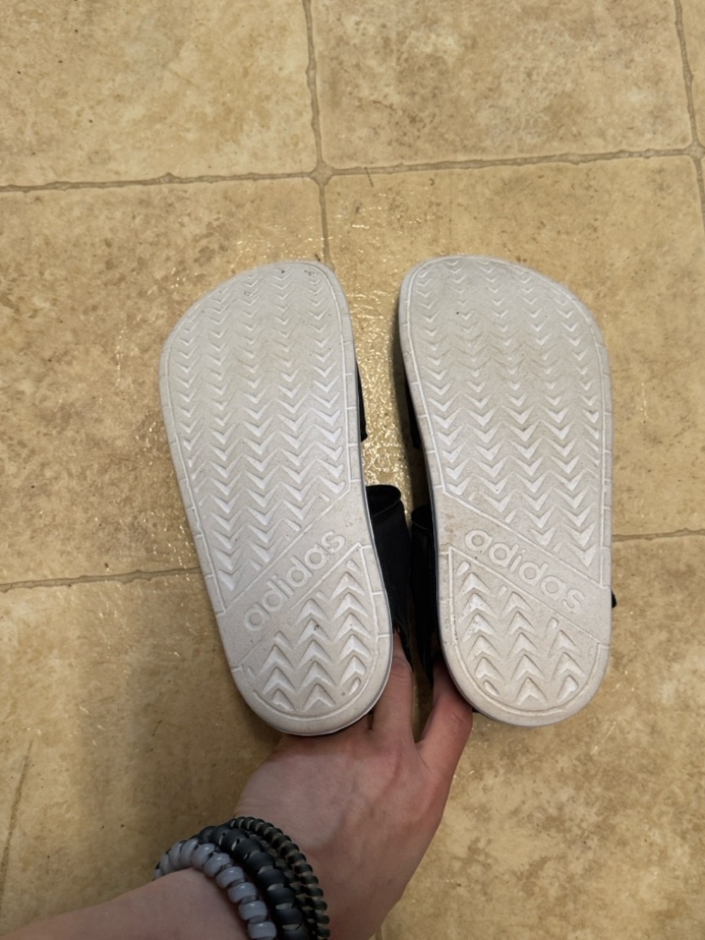 Adidas F35416 Unisex Men's 8 / Women's 9 Black/White Adilette Sandal - Picture 7 of 8